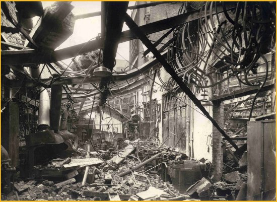 Bomb damage blacksmiths shop 550 pix w